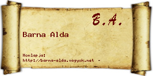 Barna Alda névjegykártya